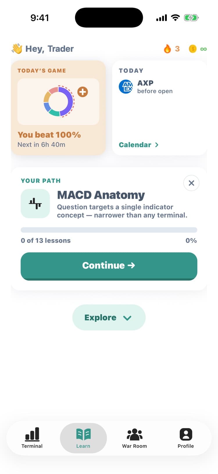 Chami app: Today's game
